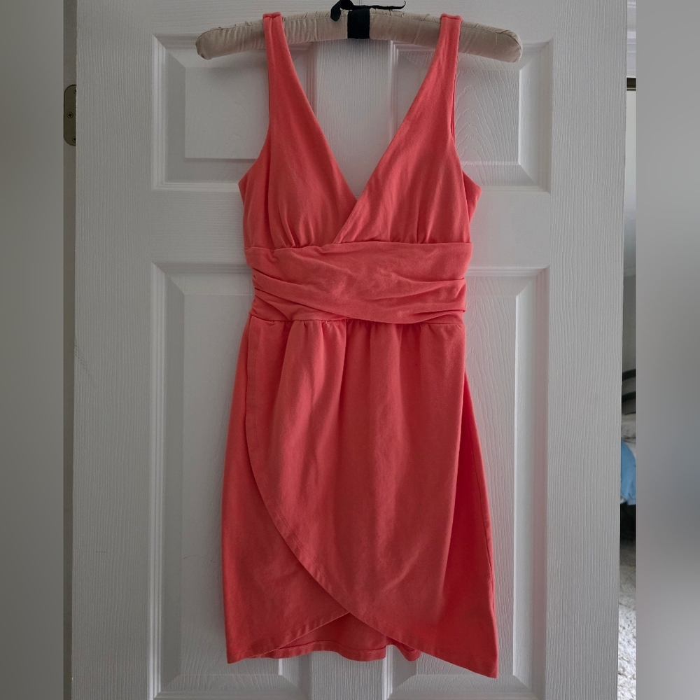 Victoria's Secret Coral Wrap-Front Sleeveless Dress